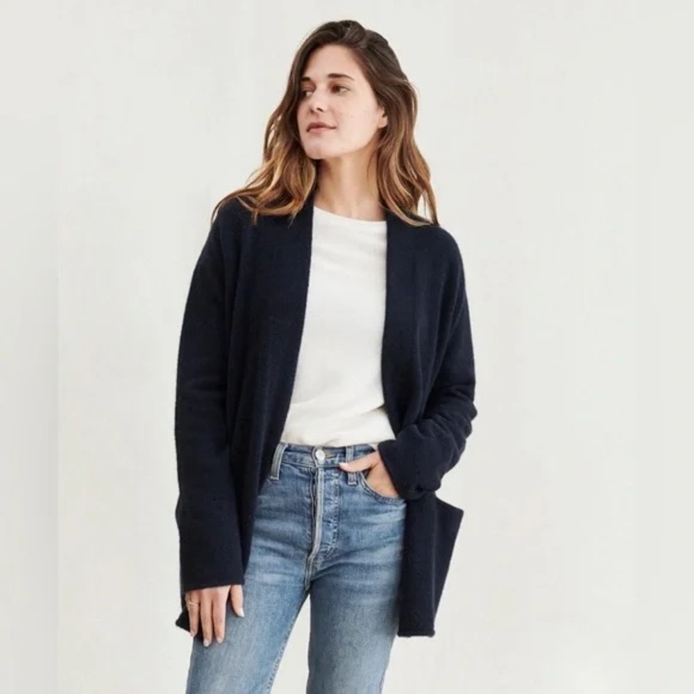 Jenni Kayne Midnight Blue Open Wool Cardigan Size XS
